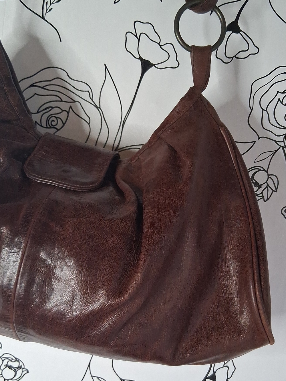 Vintage Jocasi London Slouchy Hobo Bag Brown Ram Leather - Picture 6 of 16